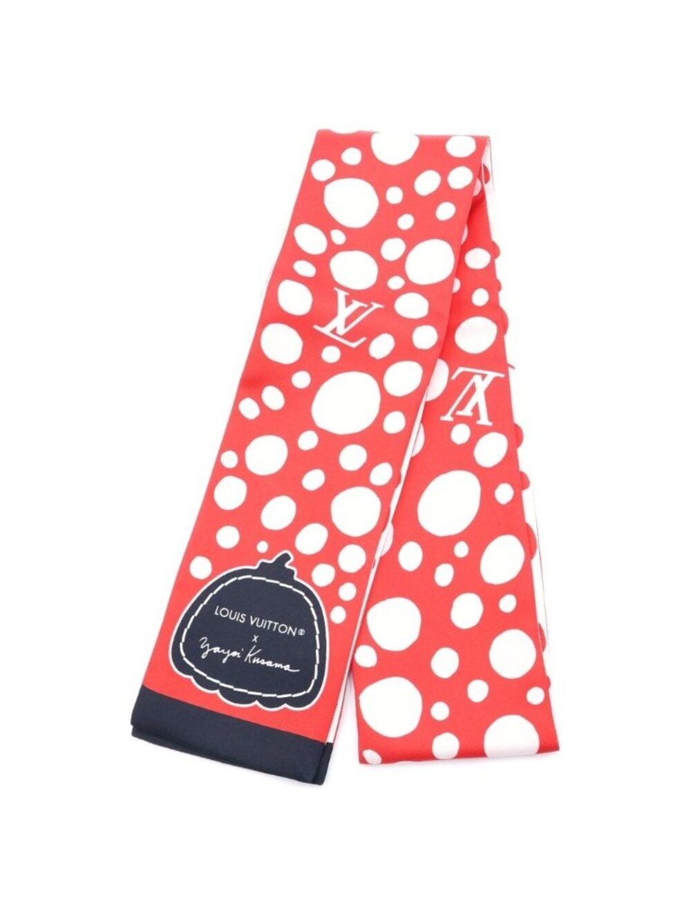 Louis Vuitton Yayoi Kusama Bandeau Infinity Dot Red White Silk Scarf